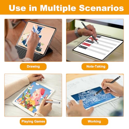 Stylus (10 Pcs), 2-in-1 Stylus Pen for Touchscreen, High Precision and Sensitivity, Suitable for iPad/iPhone/Nintendo Switch/Samsung/Android Smartphone and Tablets, Compatible with All Touchscreen - color: Neutral color