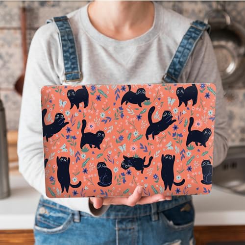 Universal Laptop Skin Sticker with 2 Wrist Pad Skins, Waterproof Scratch Resistant Vinyl Laptop Cover Decal, Cut to Fit for 11–15.6 Inch MacBook HP Dell Lenovo, Cat Pink Flowers - color: Cat Pink Flowers
