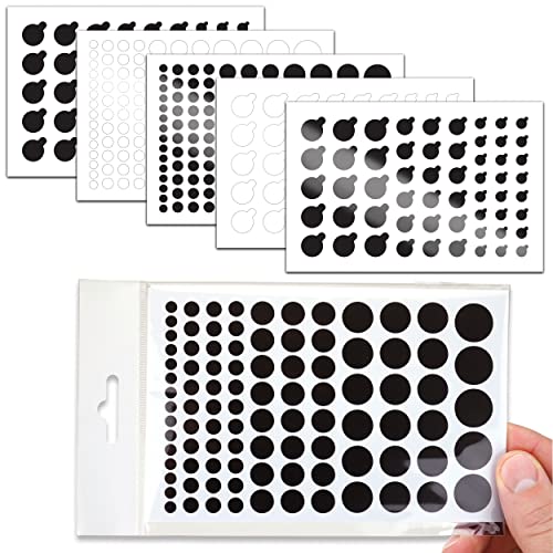 BLOCKED Original Vinyl Webcam Cover Stickers | 456 Restickable & Stackable Privacy Covers | for All Camera-endable Devices | Multi Finishes, Colors, & Sizes | 6-Pack Variety - color: Variety Pack