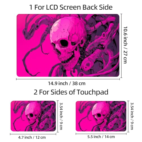 Universal Laptop Skin Sticker Decal, 12"-15.6" Aesthetic Vinyl Wrap, Cybernetic Skull Tentacles Waterproof Notebook Cover Art Protector for MacBook HP Dell Lenovo, Fits 13" 14" 15" 15.6" - color: Cybernetic Skull Tentacles