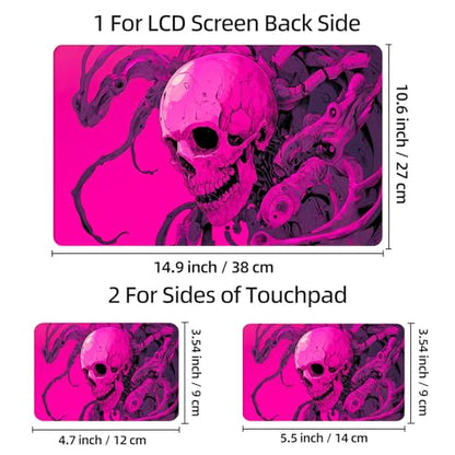 Universal Laptop Skin Sticker Decal, 12"-15.6" Aesthetic Vinyl Wrap, Cybernetic Skull Tentacles Waterproof Notebook Cover Art Protector for MacBook HP Dell Lenovo, Fits 13" 14" 15" 15.6" - color: Cybernetic Skull Tentacles