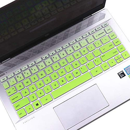 Keyboard Cover for HP Laptop 14/HP Pavilion 14-dq 14-cf/fq 14t-dq300/dq200 14-dq0052dx 14-dq5043cl 14-dq2078wm 14-dq0055dx 14-dq0002dx 14-dq1040wm 14-dq0057nr 14-dq2053cl dq1059wm dq1035cl Skin, Green - color: Ombre Green