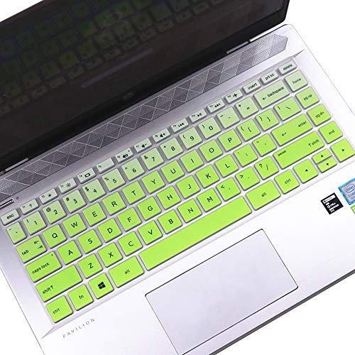 Keyboard Cover for HP Laptop 14/HP Pavilion 14-dq 14-cf/fq 14t-dq300/dq200 14-dq0052dx 14-dq5043cl 14-dq2078wm 14-dq0055dx 14-dq0002dx 14-dq1040wm 14-dq0057nr 14-dq2053cl dq1059wm dq1035cl Skin, Green - color: Ombre Green