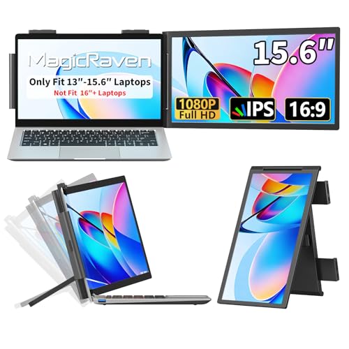 15.6" Laptop Screen Extender Portable Laptop Monitor Extender Clip-On | 1080P IPS Portable Monitor for 13.3-15.6" Laptops with USB-C/HDMI Port, Plug and Play for Windows/Mac/Android/Switch/PS5/Xbox - size: 15.6"