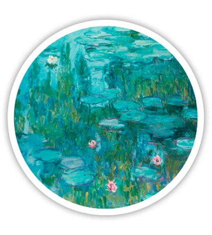 Water Lilies Monet Beautiful - 3" Vinyl Sticker - for Car Laptop I-Pad Phone Helmet Hard Hat - Waterproof Decal - size: 3"