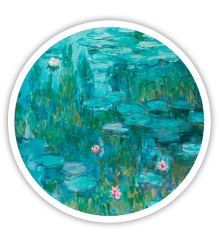 Water Lilies Monet Beautiful - 3" Vinyl Sticker - for Car Laptop I-Pad Phone Helmet Hard Hat - Waterproof Decal - size: 3"