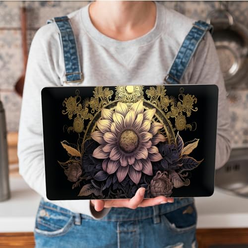 Universal Laptop Skin Sticker with 2 Wrist Pad Skins, Waterproof Scratch Resistant Vinyl Laptop Cover Decal, Cut to Fit for 11–15.6 Inch MacBook HP Dell Lenovo, Art Lotus - color: Art Lotus