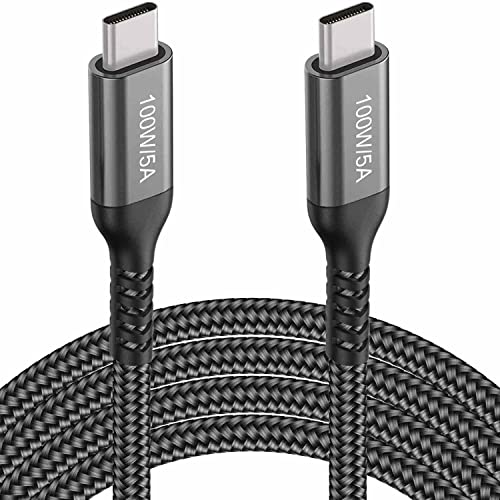 10FT USB-C to USB-C Cable 100W, 20V/5A Long Fast PD Charging Grey | Braided Cord for MacBook Pro, iPad Pro/iPhone 17/16/15/15 Pro/15 Plus/15 Pro Max, Samsung Galaxy S26 S25, Moto, PS5 - color: Grey, size: 10FT