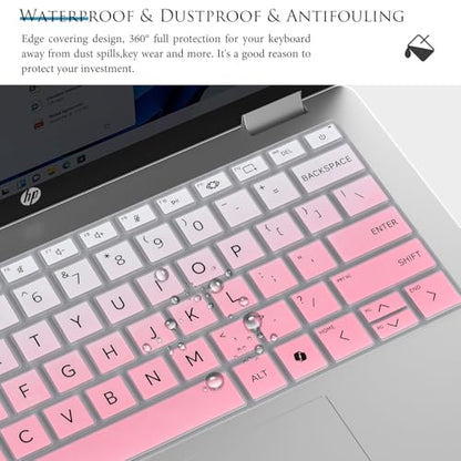 Keyboard Cover Skin for 14" HP OmniBook Laptop 14-fe0097nr / OmniBook 5 AI PC 14-he0099nr 14-he0017nr / OmniBook 5 Flip 14-fp0000 14-fp0057nr(Not for OmniBook X Flip 14-fm 14-fk 16-ar)-Gradual Pink - color: Gradual Pink