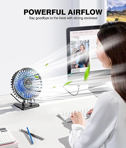 JZCreater USB Desk Fan, Mini Fan Portable, 3 Speeds Desktop Table Cooling Fans, Plug in Power, Rotation Strong Wind, Quiet Personal Small Fan for Home Desktop Office Travel Bedroom, Black (2Pack) - color: Black 2Pack