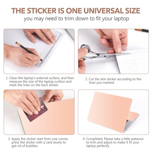 AIMSA Laptop Skin Sticker Cover Decal, 12 13 13.3 14 15 15.4 15.6 inch Laptop Vinyl Skin Sticker Cover Notebook Art Deco Protector Notebook PC, Light Orange Gradient - color: Light Orange Gradient