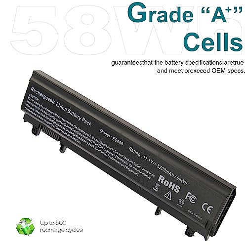 TREE.NB E5440 Laptop Battery for Dell Latitude 14 15 5000 E5540 Series M7T5F VV0NF FT6D9 3K7J7 5200mAh 11.1V Replacement - size: 7.28x2.72x0.94inch E5440