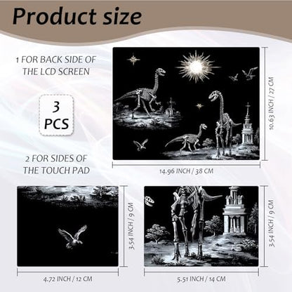 Laptop Skin 12.1-15.6 inch Removable Universal Reusable Laptop Sticker Decal,Waterproof No Residue Vinyl Cover,Scratch-Resistant Cuttable Full Wrap Sticker for Notebook, Dinosaur Skeleton - color: Dinosaur Skeleton