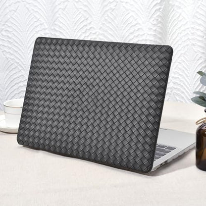 Seorsok Compatible with MacBook Pro 13 inch Case M2 2023-2021-2016 A2338 M1 A2251 A2289 A2159 A1989 A1708 A1706,Leather Plastic Hard Shell&Transparent Keyboard Cover,Black Tartan PVC No Logo Cutout - color: Black( Tartan PVC), size: Pro 13 (A2338 M1 A2251