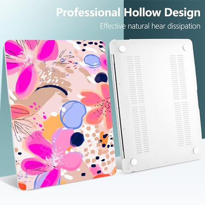 DONGKE Compatible with MacBook Air 13 inch Case 2021 2020 2019 2018 Release A2337 M1 A2179 A1932 with Retina Display & Touch ID, Plastic Hard Shell & Keyboard Cover - Floral Artistic - color: Floral Artistic D157