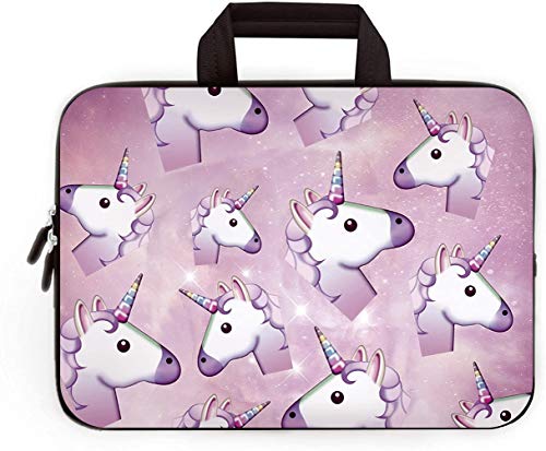 14 15 15.4 15.6 inch Laptop Handle Bag Computer Protect Pouch Holder Notebook Sleeve Neoprene Cover Soft Carrying Travel Case Fit Dell Lenovo Toshiba HP Chromebook ASUS Acer(Pink Unicorn) - color: Pink Unicorn