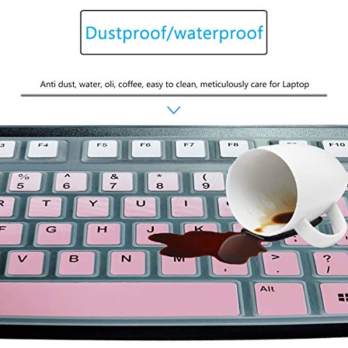 MUBUY Keyboard Cover Skin Protector for Logitech MK120 K120 Wired Keyboard, Protective Skin US Layout - Gradual Pink - color: Gradual Pink