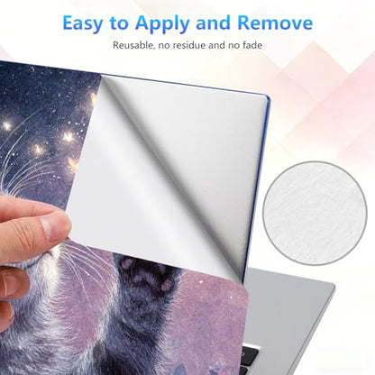 Laptop Skin Sticker Decal 15-15.6 Inch with Cute Mouse Pad, Universal Reusable Vinyl Sticker for 12.1 13 13.3 14 15.4 Inch Netbook and Notebook PC, Cute Cat Butterflies - color: Cute Cat Butterflies