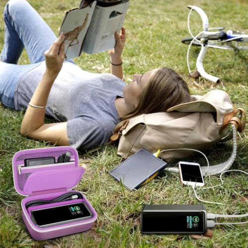 Laptop Power Bank Case for Anker 25000& Prime 27650, Purple | Organizes the Power Bank, Small Cables and 100W Charging Base; Larger 150W Charging Base Does Not Fit, Case Only - color: Purple
