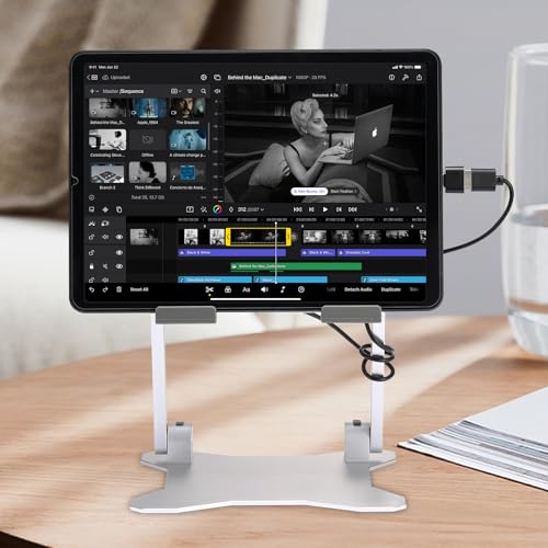 Surface Pro Stand, iPad Cooler,Aluminum Cooling Pad,Sturdy Tablet Stand Holder with Quiet Fan for Microsoft Surface Tablets,iPad Series,Samsung Galaxy Tabs-Up to 15-in Tablets - color: Silver