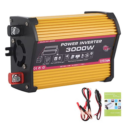 Car Power Inverter 300W, 12V to 110V Converter with Dual USB Ports, Portable Auto Charger for Laptops, Phones, Tablets