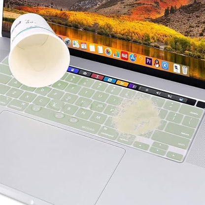 MOSISO Keyboard Cover Compatible with MacBook Pro 13 inch M2 M1 | 2023-2020 A2338 A2289 A2251&Compatible with MacBook Pro 16 2020 2019 A2141 Touch ID, Protective Silicone Skin, Sage Green - color: Sage Green