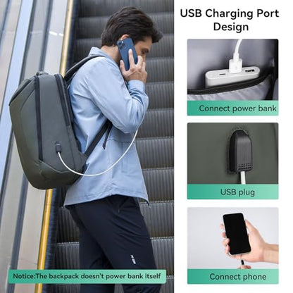 MARK RYDEN Business Backpack for Men, Waterproof High Tech Backpack with Sport Car Shape Design and USB Charging Port, Travel Laptop Backpack Fits 17.3 Inch Notebook | Waterproof Tech Backpack with USB Charging Port, Professional Work Backpack for Travel,