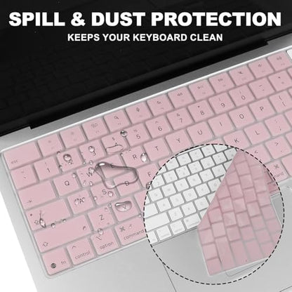 Allinside Keyboard Cover for 2026 MacBook Neo 13-inch A3404 (A18 Pro) & MacBook Air 13"/15" and MacBook Pro 14"/16" (M5 Chip), Premium Silicone Keyboard Protector Skin, US ANSI Layout, Light Pink - color: Light Pink