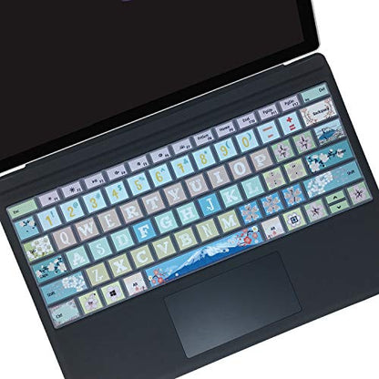 Keyboard Cover Skin for Microsoft Surface Pro 7/6/5, Silicon Protector with Big Letter Design, US Layout, Sakura - color: Sakura
