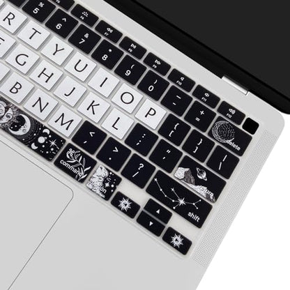 Cute Keyboard Cover for 2021 2020 MacBook Air 13 inch (Model: A2179 A2337) M1 Chip, Silicone Protective Skin, Sun and Moon - color: Sun and Moon