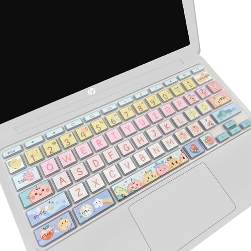 Keyboard Cover Skin for HP Chromebook 11 x360 11.6,G2/G3/G4/G5/G6 EE/G7 EE 11.6, 14-ca 14-ak14-X Series/HP Chromebook 14 G2 G3 G4 Keyboard Protector,Cute Fruits - color: Cute Fruits