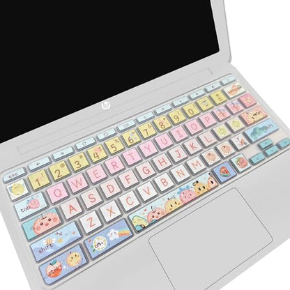 Keyboard Cover Skin for HP Chromebook 11 x360 11.6,G2/G3/G4/G5/G6 EE/G7 EE 11.6, 14-ca 14-ak14-X Series/HP Chromebook 14 G2 G3 G4 Keyboard Protector,Cute Fruits - color: Cute Fruits