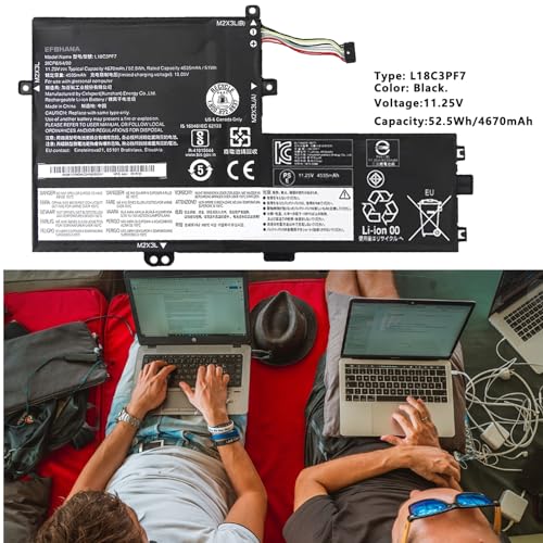 L18C3PF7 Laptop Battery Replacement for Lenovo IdeaPad S340-14API 14IIL 14IML C340-15IIL 15IWL Flex-15IWL 15IML Series Notebook L18L3PF2 L18M3PF7 L18L3PF3 L18M3PF6 L18C3PF6 11.25V 52.5Wh 4670mAh - size: 8.58×4.25×0.27 in L18C3PF7