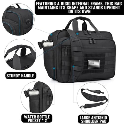 DEYACE Tactical Messenger Laptop Bag Large Military Briefcase 17.3 Inch Computer Work Office Bag for Men YKK-Zippers
