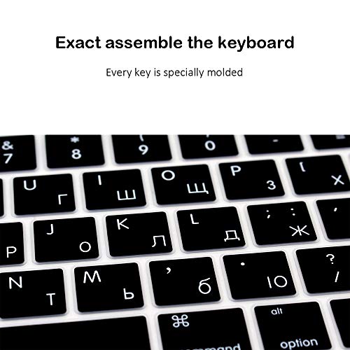 ProElife Russian Premium Ultra Thin Silicone Keyboard Protector Cover Skin for Apple MacBook Pro with Touch Bar 13" 15" (Model A1706, A1707, A1989, A1990, A2159) (2016 2017 2018 2019 Release) (Black) - color: Russian-black