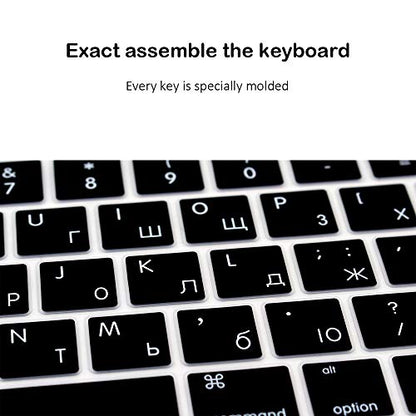 ProElife Russian Premium Ultra Thin Silicone Keyboard Protector Cover Skin for Apple MacBook Pro with Touch Bar 13" 15" (Model A1706, A1707, A1989, A1990, A2159) (2016 2017 2018 2019 Release) (Black) - color: Russian-black