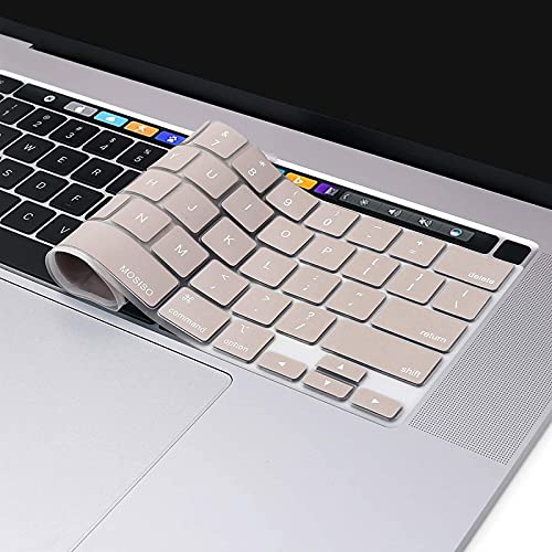 MOSISO Keyboard Cover Compatible with MacBook Pro 13 inch M2 M1 | 2023-2020 A2338 A2289 A2251&Compatible with MacBook Pro 16 2020 2019 A2141 Touch ID, Protective Silicone Skin, Rock Gray - color: Rock Gray