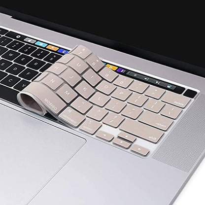 MOSISO Keyboard Cover Compatible with MacBook Pro 13 inch M2 M1 | 2023-2020 A2338 A2289 A2251&Compatible with MacBook Pro 16 2020 2019 A2141 Touch ID, Protective Silicone Skin, Rock Gray - color: Rock Gray