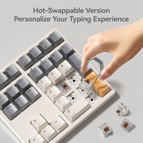 Kisnt KN34 Mechanical Numpad, Full-Function for Heavy Excel Financial | Wired 34 Keys Hot Swappable, PBT Keycaps with White Backlit, Laptop MacBook PC Desktop Compatible (Brown Switch)