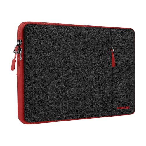 Hseok Laptop Case 13.3 14 inch Sleeve, Rainproof & Shockproof Carrying Case Compatible with MacBook Pro/Neo 14 M5/M4/M3/M2/M1,13.3 MacBook Air/Pro,XPS 14 and Most 13"-14" Notebook Tablet,Bk-red - color: Black-red
