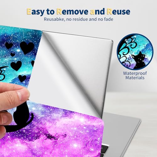 Universal Laptop Skin for 13-16 Inch Laptops,Vinyl Protective Sticker Decal,Easy DIY Trim-to-Fit for HP/Dell/MacBook,Bubble-Free & Removable,Galaxy Cute Cat - color: Galaxy Cute Cat