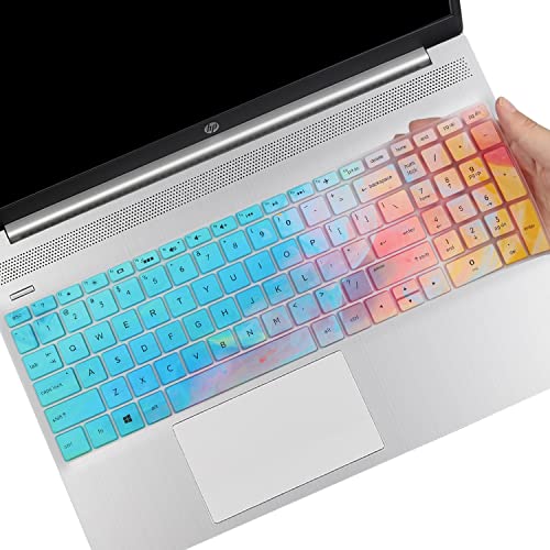 Keyboard Cover for 15.6 17.3 HP Laptop 15-dy 15-dw/da/db/ef 17-by/ca 15-dy5033dx 15-dy5073dx 15-dy2073dx 15-dy2703dx 15-dy2702dx 15-dy5131wm 15-dy2005tg 15-dy2193dx 17-by4013dx 17-by4633dx 17-by4061nr - color: Colorful
