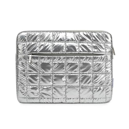 Canvas Life 360 Protective Plush Laptop Sleeve 14-14.4-inch Laptop Sleeve Bag Compatible with HP, Lenovo, Dell, ASUS, MacBook Pro 14-inch - Quilted Design(Silver, 14 inch / 14.0 inch) - color: Silver