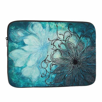 Laptop Sleeve Bag 15.4 15.6 Inch,Teal Tie Dye Mandala Geometric Protective Polyester Computer Cases Laptop Cover Briefcase Bag Tablet Travel Cover - color: LPS-010