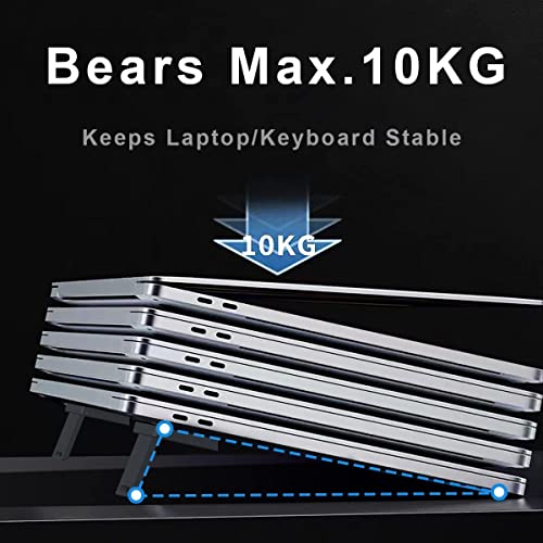 DRM 2-in-1 Mini Laptop Holder, Portable Notebook Stand with Cooling & Ergonomic Design, Black