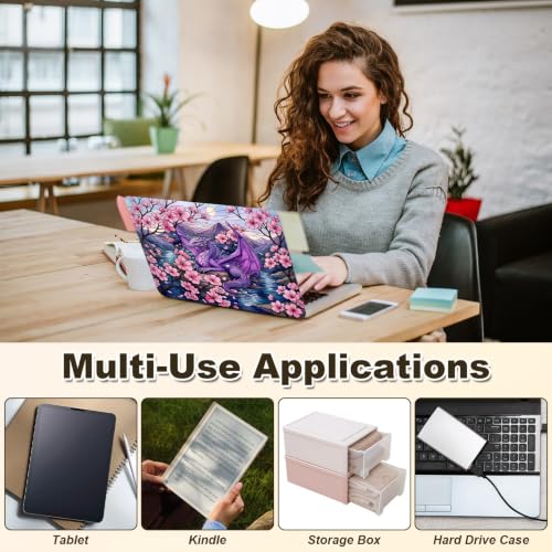 Universal Laptop Skin Sticker Decal 11-15.6 Inches, Cherry Blossom Dragon | Reusable Vinyl Sticker for 12.1 13 13.3 14 15.4 Inches Notebook PC, Scratch Resistant Waterproof, Easy to Trim & Apply - color: Cherry Blossom Dragon