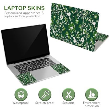 DINKY Laptop Skin Sticker Cover Decal, 12-15.6 inch Laptop Notebook Vinyl Skin Sticker Chromebook Cover Protector, Green Art Leaf - color: Green Art Leaf