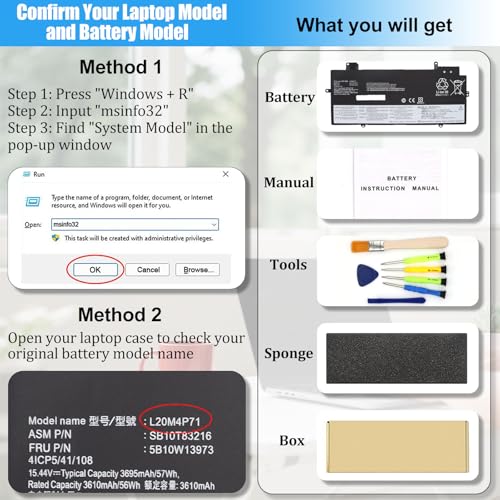 L20C4P71 L20M4P71 Battery Replacement for Lenovo ThinkPad X1 Carbon 9th 10th 11th Gen,ThinkPad X1 Yoga 6th 7th 8th Gen 2021 2022 2023 Series Laptop Battery SB10T83216 5B10W13973 57Wh