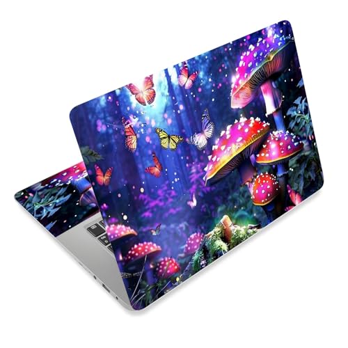 Laptop Skin Sticker Decal for 12 13 13.3 14 15 15.6 in, Universal Vinyl Waterresistant Protector Cover for Notebook PC Netbook, Computer Decor for Women Girls Magical Mushroom - color: Magical Mushroom