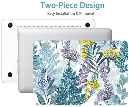 LanBaiLan Laptop Plastic Hard Shell Protective Case, Compatible for New MacBook Air 13 inch 2020 2019 2018 Release A2337 M1 A2179 A1932 Retina Display with Touch ID & Keyboard Cover, Artsy Flower - color: Artsy Flower